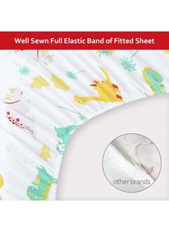 Moonsea Moonsea Dinosaur Crib Sheets for Boys Girls, Baby Crib Sheets Fit for Standard Crib, Soft and Breathable Microfiber Dinosaur Fitted Crib Sheets for Unisex Baby  - Image 2