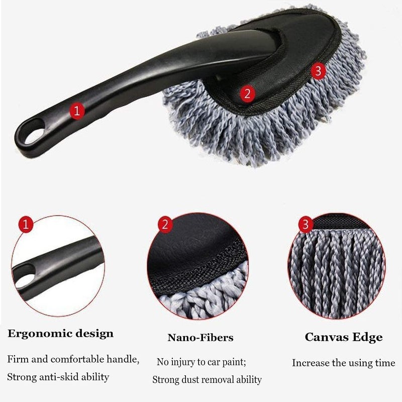 BELARO Mini Microfiber Duster Interior, Multi-Purpose Duster Brush with Handle for Car Cleaning & Household (Multicolor) - Image 2