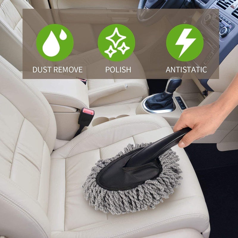 BELARO Mini Microfiber Duster Interior, Multi-Purpose Duster Brush with Handle for Car Cleaning & Household (Multicolor) - Image 3