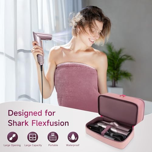 Adworte Travel Hair Dryer Case for Shark FlexFusion, Portable Hair Tools Bag, Double-Layer Storage Carrying Case for Shark FlexStyle Blow Dryer, FlexFusion & Fusion Air Straightener Attachments Holder - Image 5