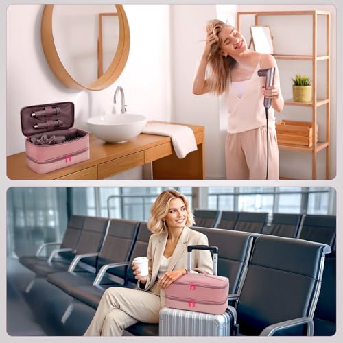 Adworte Travel Hair Dryer Case for Shark FlexFusion, Portable Hair Tools Bag, Double-Layer Storage Carrying Case for Shark FlexStyle Blow Dryer, FlexFusion & Fusion Air Straightener Attachments Holder - Image 4
