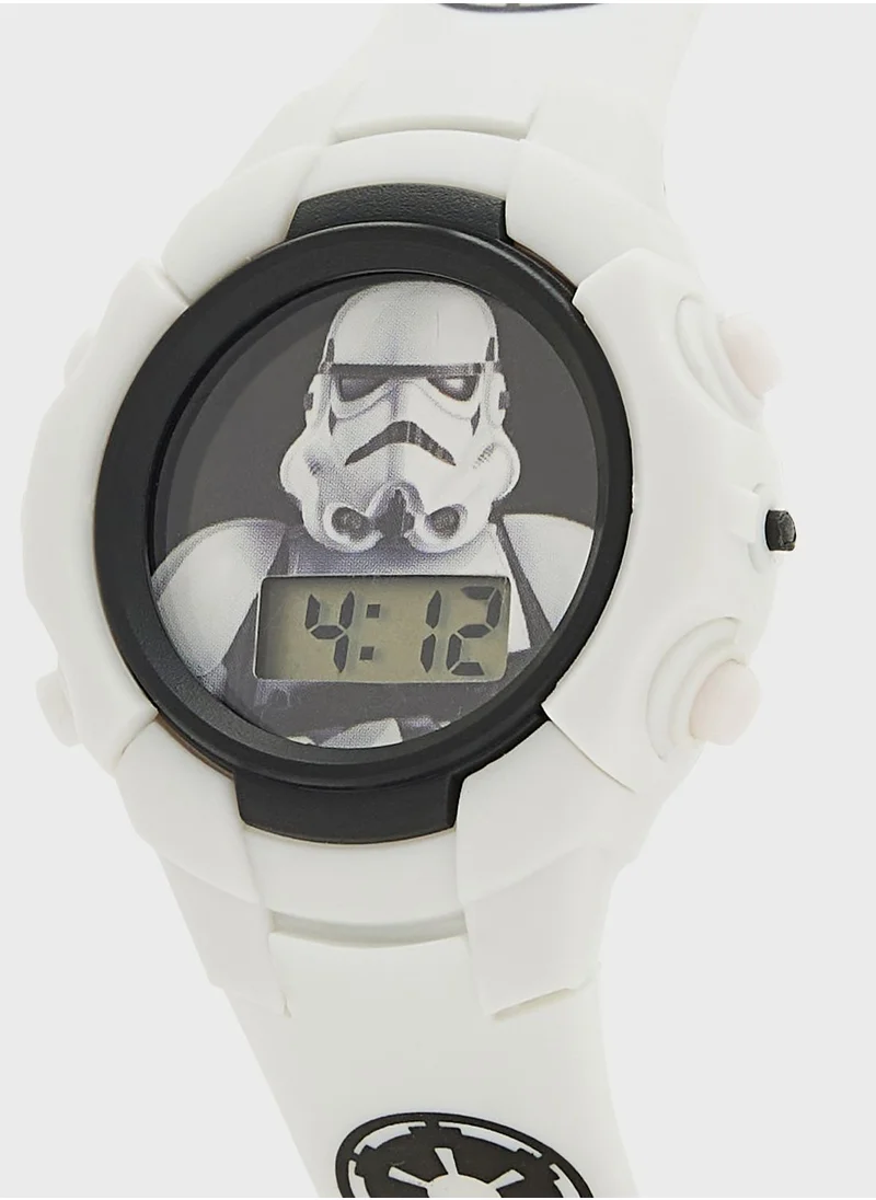 STAR WARS Star Wars Boys Digital light up watch Watch Black Silicone Strap, STM4330