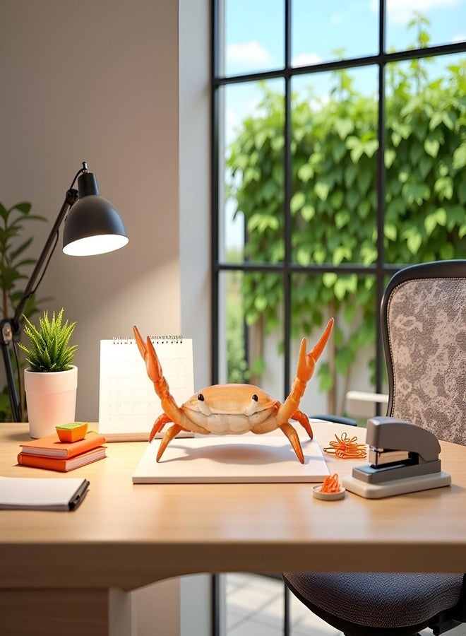 WaigN Orange Creative Crab Pen Holder Weightlifting Crabs Pen Stand Storage Rack, Office Desktop Decoration, Pencil Holders Desk Supplies Holders and Dispensers, Desk Accessories and Workspace Organizers - Image 3