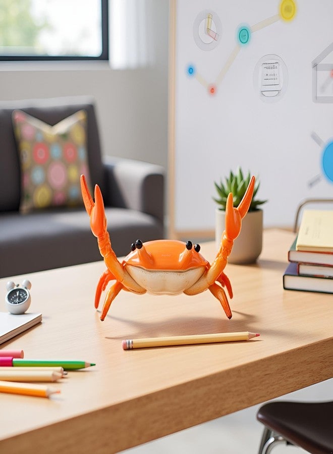 WaigN Orange Creative Crab Pen Holder Weightlifting Crabs Pen Stand Storage Rack, Office Desktop Decoration, Pencil Holders Desk Supplies Holders and Dispensers, Desk Accessories and Workspace Organizers - Image 4