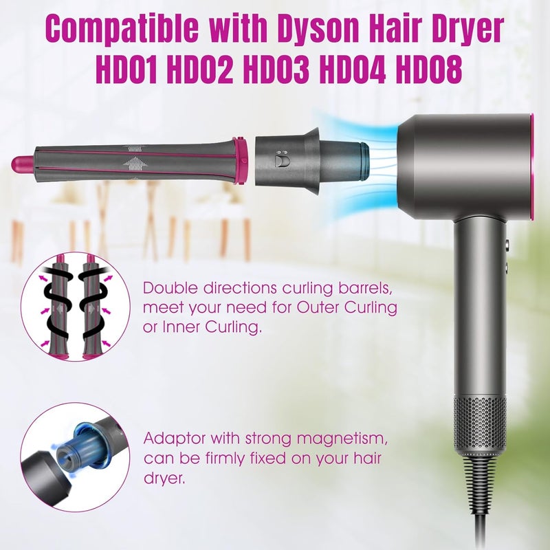 Chuancheng 1 Pair of 1.2 Inch/30MM Long Hair Hair Curling Tube Compatible Hair Tool for Dyson Airwrap Attachment Parts, 1 Hair Dryer Curling Iron adapters(Long Models) - Image 4