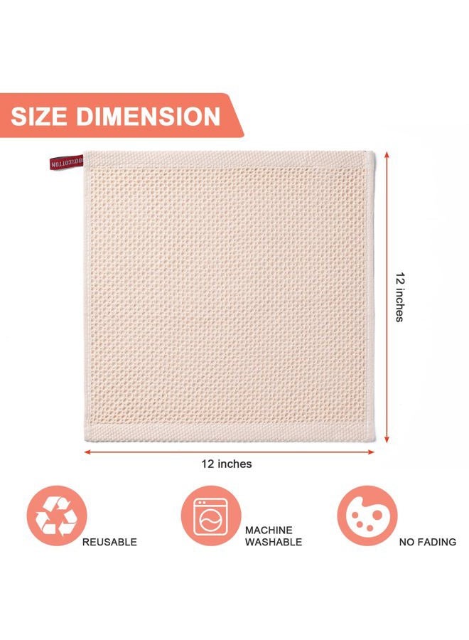 BOOMIBOO 100% Cotton Waffle Weave Kitchen Dish Cloths (Mixed Color, 12 x 12-6 Pack) - Image 2