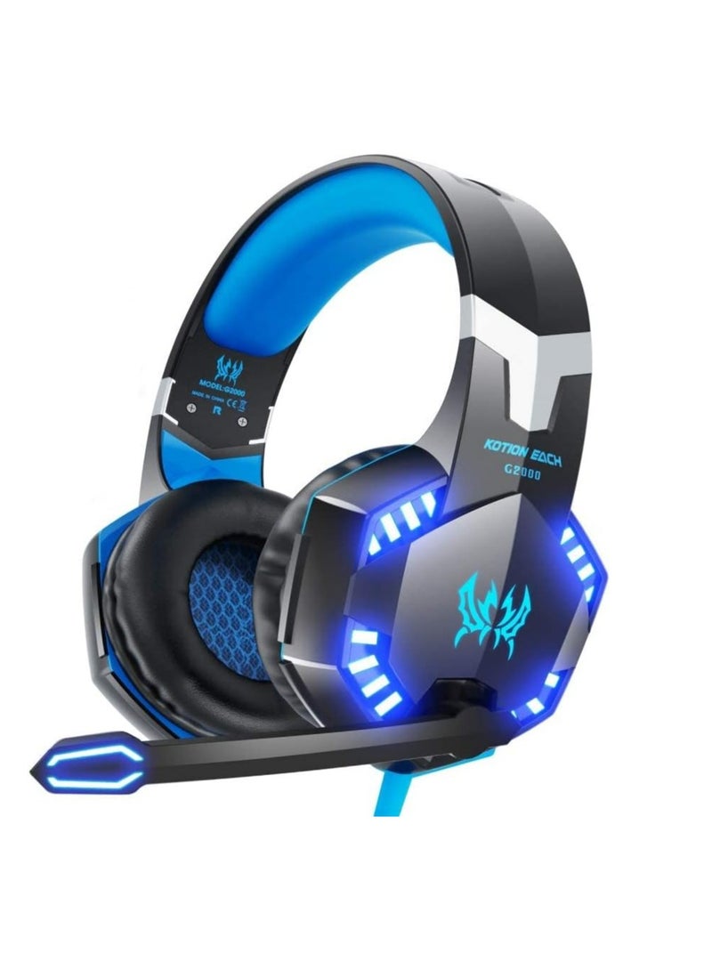 VersionTECH. Gaming Headset with Noise Cancelling Mic, LED Lights, Bass Surround – Compatible with PS5, Xbox, PC, Nintendo Switch