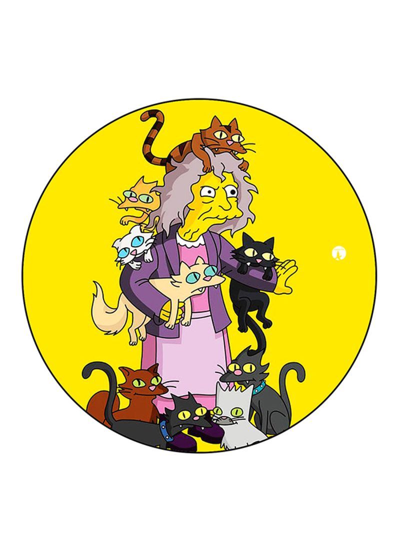 RKN The Simpsons Printed Mouse Pad Round  Multicolour