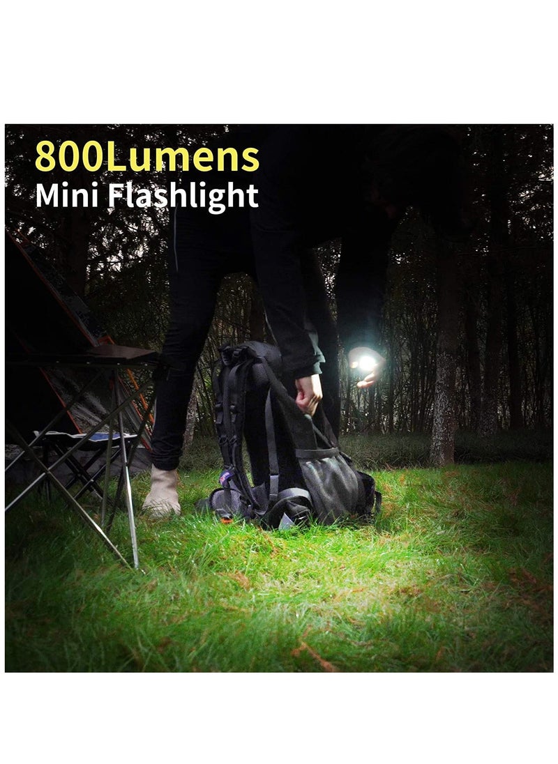 AL RAID - Small LED Flashlight 800 Lumens COB Rechargeable Keychain Mini Flashlight 4 Light Modes Portable Pocket Light with Folding Bracket Bottle Opener and Magnet Base for Fishing Walking Camping - Image 1