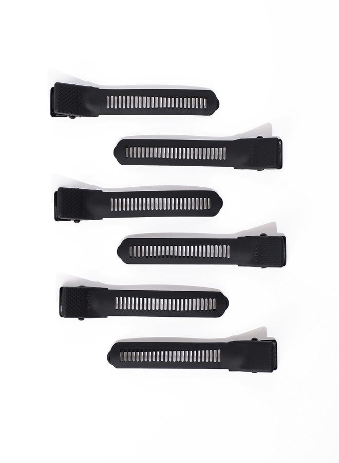 Cricket Super Grips Professional Salon Hair Clips for Styling, Cutting, Sectioning and Coloring, Rubberized Aluminum, 6-Pack, Black - Image 4