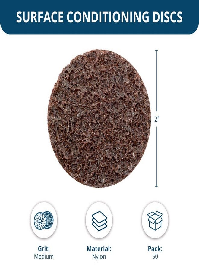 كاشطة القياس أقراص Benchmark Abrasives سريعة التغيير من النايلون لتكييف الأسطح، مقاس 2 بوصة، للصنفرة والتلميع وإزالة الطلاء، مع دعامة من النوع R للاستخدام مع آلة الطحن - (عبوة من 50 قرصًا) (متوسطة الحجم) - Image 5