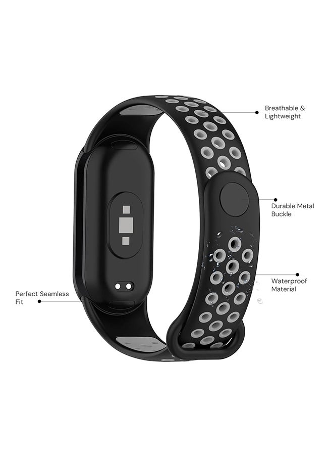 O Ozone (Pack of 5) Silicone Strap for Xiaomi Mi Band 8, Soft Silicone Wrist Strap Adjustable Sports Air-Hole Replacement Wristband Accessories for Women Men  - Image 4