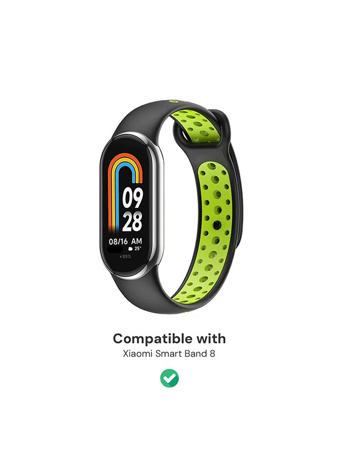 O Ozone (Pack of 5) Silicone Strap for Xiaomi Mi Band 8, Soft Silicone Wrist Strap Adjustable Sports Air-Hole Replacement Wristband Accessories for Women Men  - Image 3