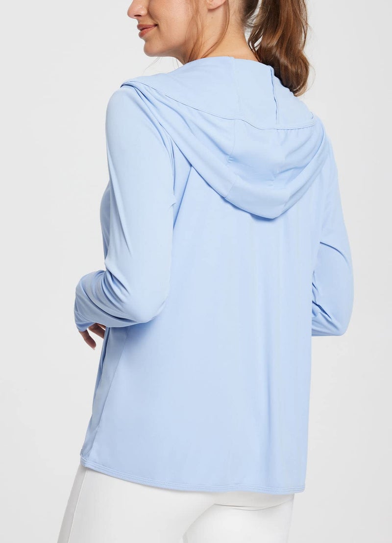 baleaf Women's SPF Jacket Sun Shirt UV Protection Hoodie Zip Up Long Sleeve Hooded Summer Clothing Running Hiking Kentucky Blue S - Image 2