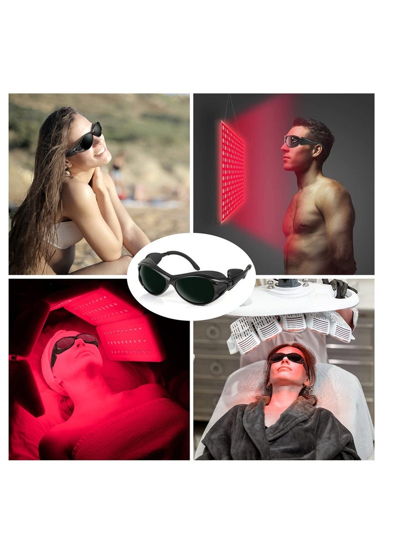 SYOSI نظارات تسمير البشرة لحماية العين، حماية العين لنظارات العلاج بالضوء الأحمر، نظارات أمان ليزر IPL لعلاج إزالة الشعر بالليزر لحماية العين - Image 5