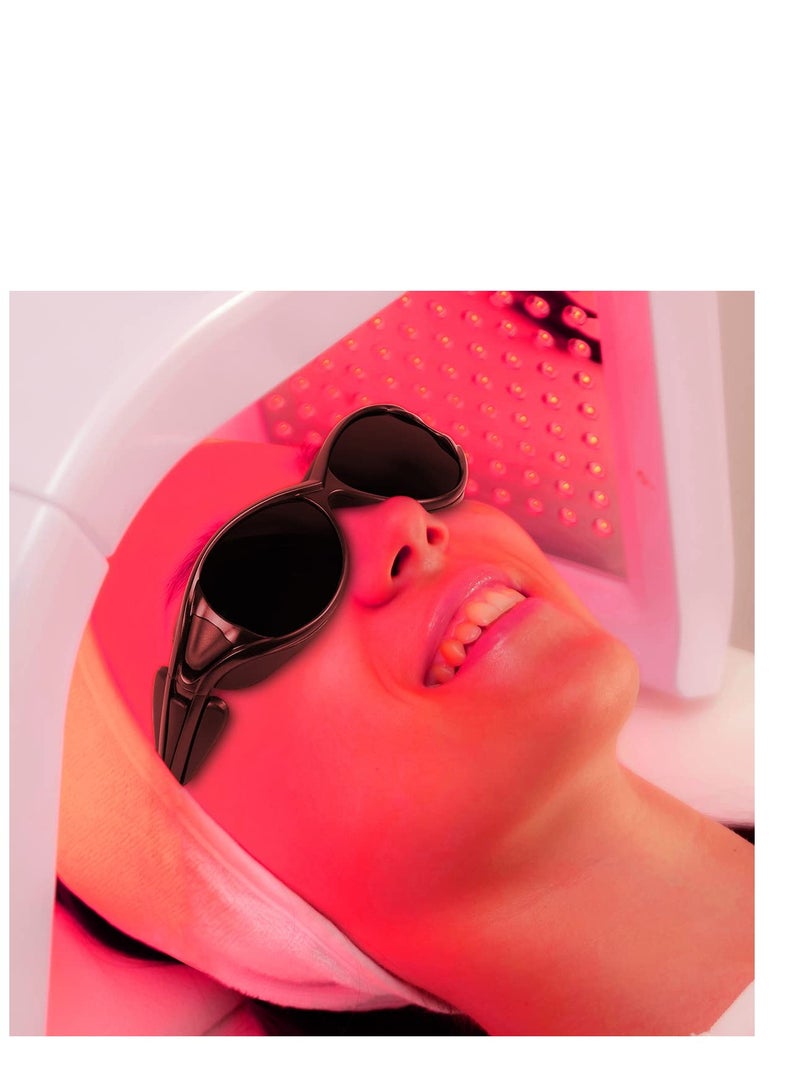 SYOSI نظارات تسمير البشرة لحماية العين، حماية العين لنظارات العلاج بالضوء الأحمر، نظارات أمان ليزر IPL لعلاج إزالة الشعر بالليزر لحماية العين - Image 2