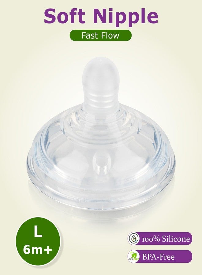 joyfeed 6Pack Silicone Baby Bottle Nipples for Tommee Natural Start Anti-Colic Bottles &Advanced Anti-Colic Bottles,Closer to Nature Bottles,Fast Flow,Size 3 Nipple,6m+ - Image 2