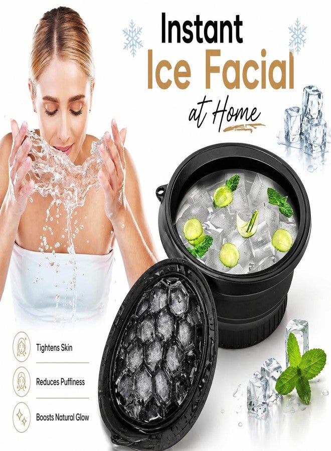 ZPCCOT Silicone Face Ice Bowl with Ice Tray, Ice Bath Facial Bowl, Lymphatic Face Brush for Jawline & Glow, Makeup Headband Wristband Set, Ice Facial Skincare Kit for Women - Image 3
