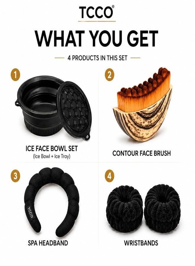 ZPCCOT Silicone Face Ice Bowl with Ice Tray, Ice Bath Facial Bowl, Lymphatic Face Brush for Jawline & Glow, Makeup Headband Wristband Set, Ice Facial Skincare Kit for Women - Image 2