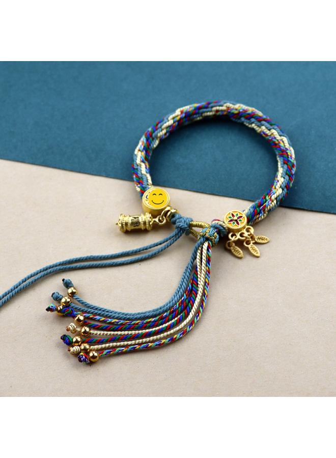Generic Thangka Tibetan Hand Rope Hand-rubbed Cotton Rope Hand-woven Bracelet Wuye Manjusri Thangka National Style Colorful Hand Rope
