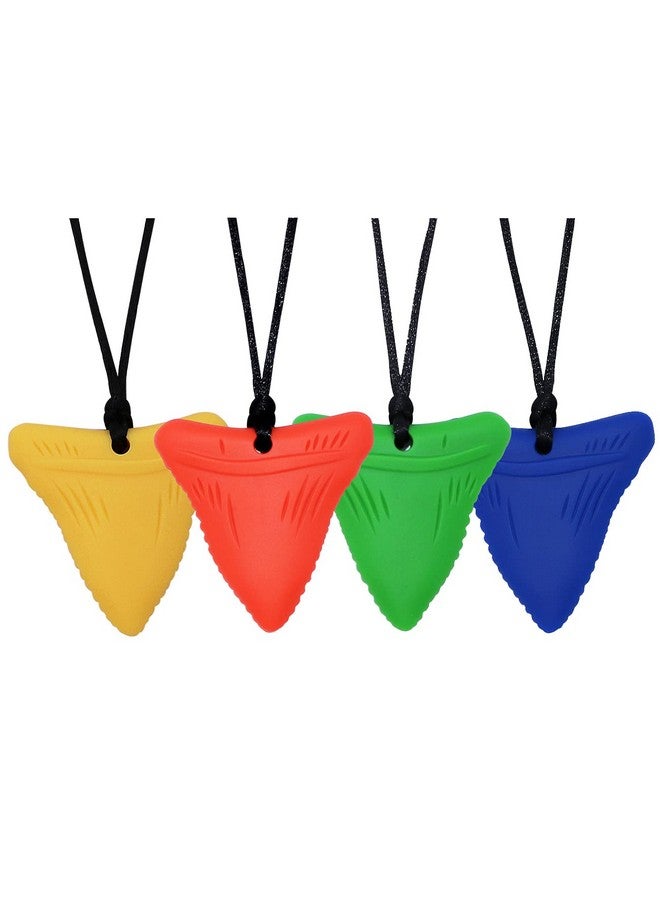 MaberryTech Direct Sensory Chew Necklace For Kids And Adults, Shark Tooth Chew Necklaces For Boys Girls With Autism, Adhd, Fidgeting Needs, Sensory Chew Toys For Kids 4 Pack - Image 1