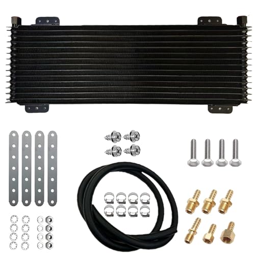 OVANOH Low Pressure Drop Transmission Oil Cooler 40k Transmission Oil Cool Compatible For Heavy Duty 40,000 GVW Max Low Mounting Hardware Towing Applications and Advanced Cooling Protection LPD47391 - Image 1