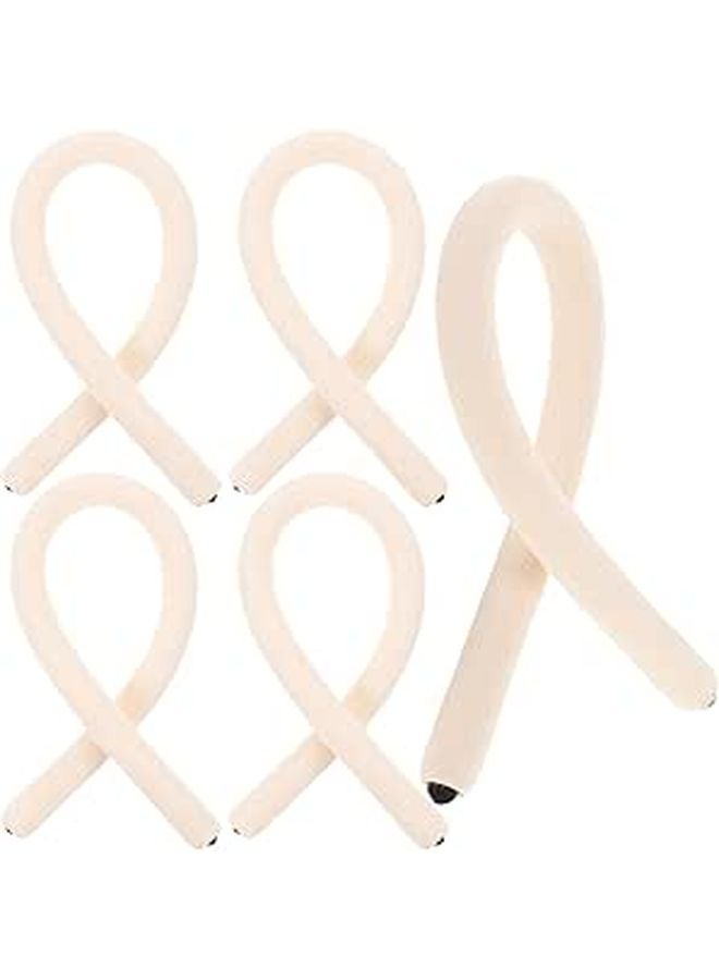 5 Pack Flexible Cabinet Hooks Beige Bendable Phone Holder Door Mount Coat Rack for Home Kitchen Bathroom - Image 1