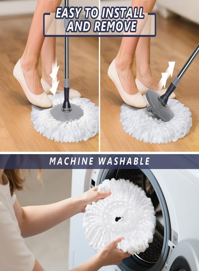 Masthome Spin Mop and Bucket Set,Masthome EasyWring Microfiber Spin Mop with 3 Mop Pads,Pedal Spinning Mops and Bucket with Wringer Set for Floor Cleaning - Home & Office Suitable - Image 5