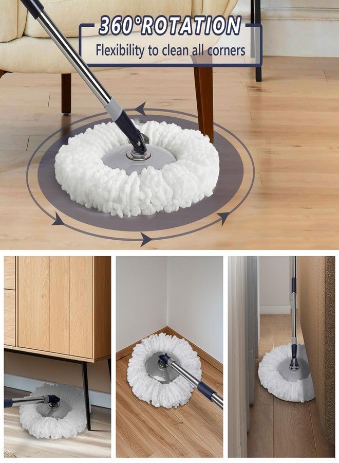 Masthome Spin Mop and Bucket Set,Masthome EasyWring Microfiber Spin Mop with 3 Mop Pads,Pedal Spinning Mops and Bucket with Wringer Set for Floor Cleaning - Home & Office Suitable - Image 4