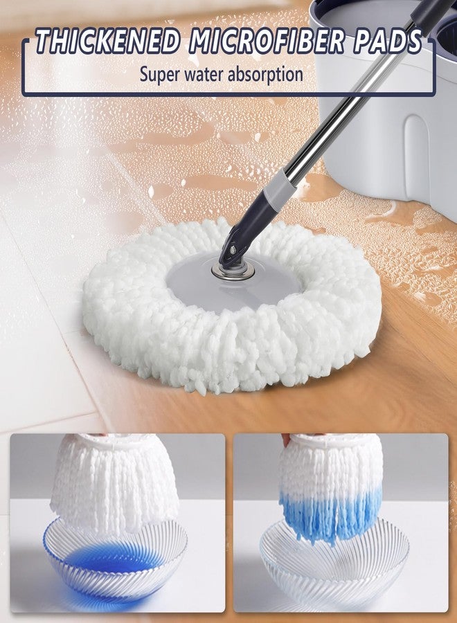 Masthome Spin Mop and Bucket Set,Masthome EasyWring Microfiber Spin Mop with 3 Mop Pads,Pedal Spinning Mops and Bucket with Wringer Set for Floor Cleaning - Home & Office Suitable - Image 3
