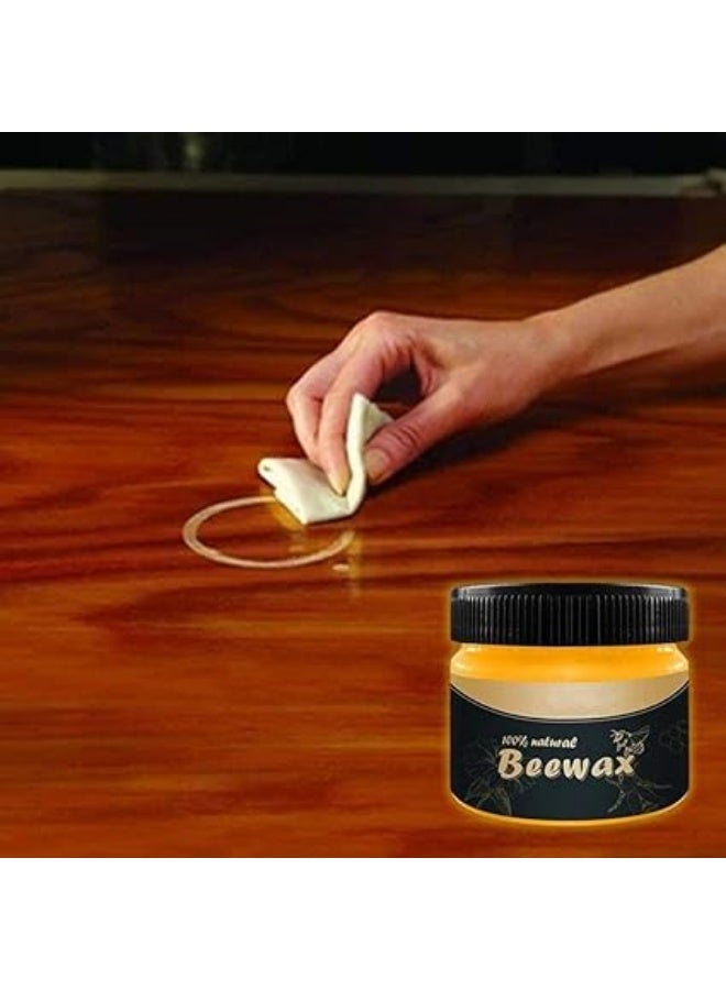 Wood  Beeswax, Natural Traditional Multipurpose Beeswax Polish for Repairing Cleaneing and Polishing Wood Doors, Furniture, Floor, Tables, Cabinets to Protect & Care, Pack Of 1 - Image 2