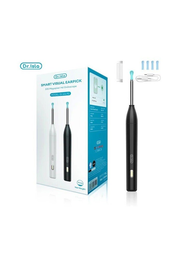 Dr.isla منظف الأذن الذكي Dr.isla P2 بتقنية WiFi – أداة تنظيف شمع الأذن بالمنظار مع كاميرا بدقة 300W وملحقات - Image 1