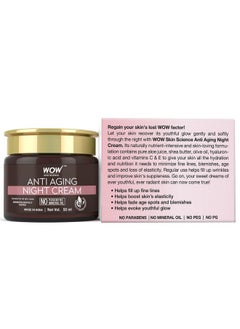 WOW Skin Science Wow Anti Aging Night Cream No Minerals And No Parabens Infused With Matrixly 3000 Peptide Hyaluronic Acid & Vitamin C 50Ml  - Image 3