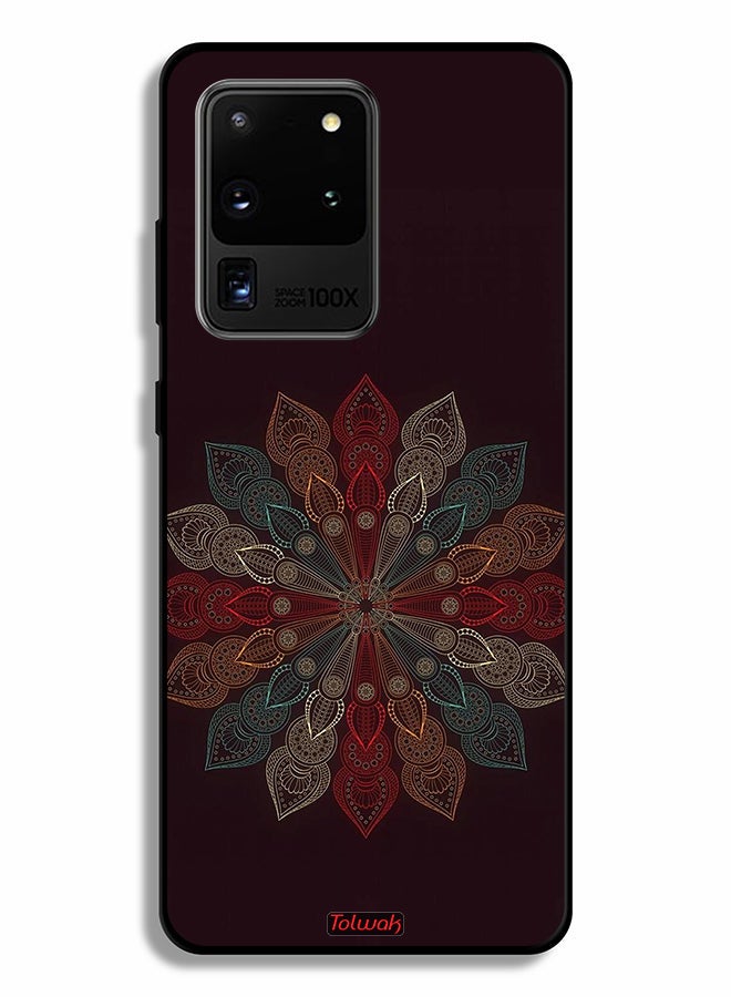 Tolwak Samsung Galaxy S20 Ultra Protective Case Cover Mandala Flower Art - Image 2