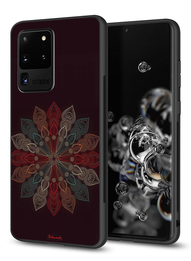 Tolwak Samsung Galaxy S20 Ultra Protective Case Cover Mandala Flower Art - Image 1