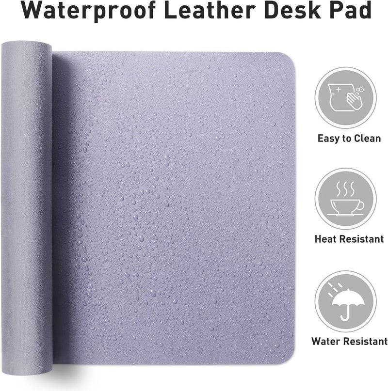 Aothia Leather Desk Pad - Protector and Blotter, Mouse Pad and Office Mat, Non-Slip PU Leather Laptop Desk Pad, Waterproof Writing Pad for Office and Home (36" x 17", Lavender) - Image 5