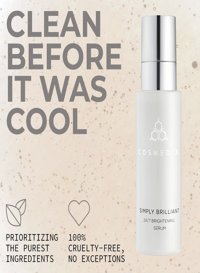 COSMEDIX Simply Brilliant 24/7 Brightening Face Serum - Exfoliating Facial Serum for Fine Lines, Wrinkles & Uneven Skin Tone - Gentle Firming Skincare for Brighter-Looking Skin & Natural Glow - Image 5