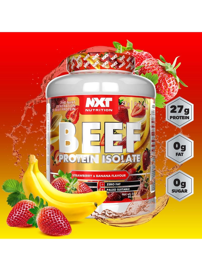 NXT Nutrition NXT Beef Protein Isolate Strawberry Banana 1.8kg 60 Servings - Image 2