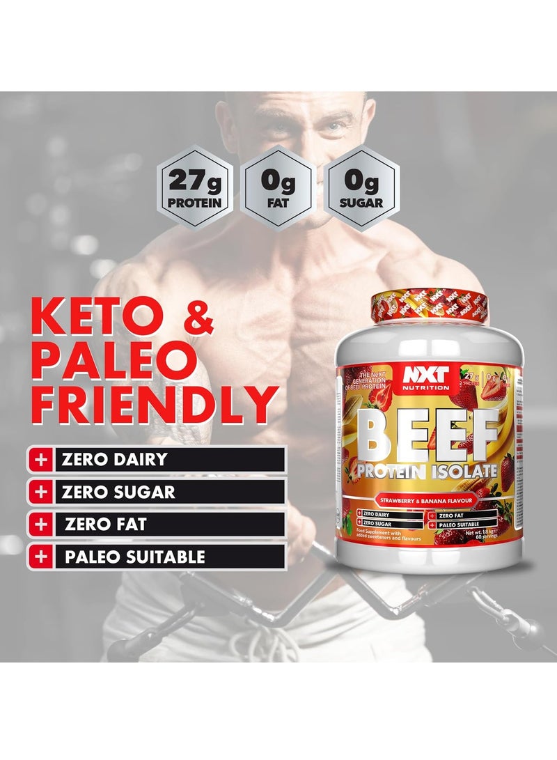 NXT Nutrition NXT Beef Protein Isolate Strawberry Banana 1.8kg 60 Servings - Image 3