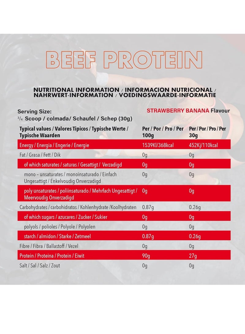 NXT Nutrition NXT Beef Protein Isolate Strawberry Banana 1.8kg 60 Servings - Image 4