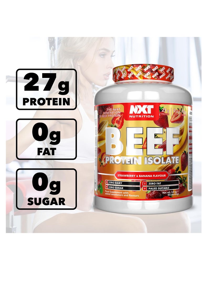 NXT Nutrition NXT Beef Protein Isolate Strawberry Banana 1.8kg 60 Servings - Image 5