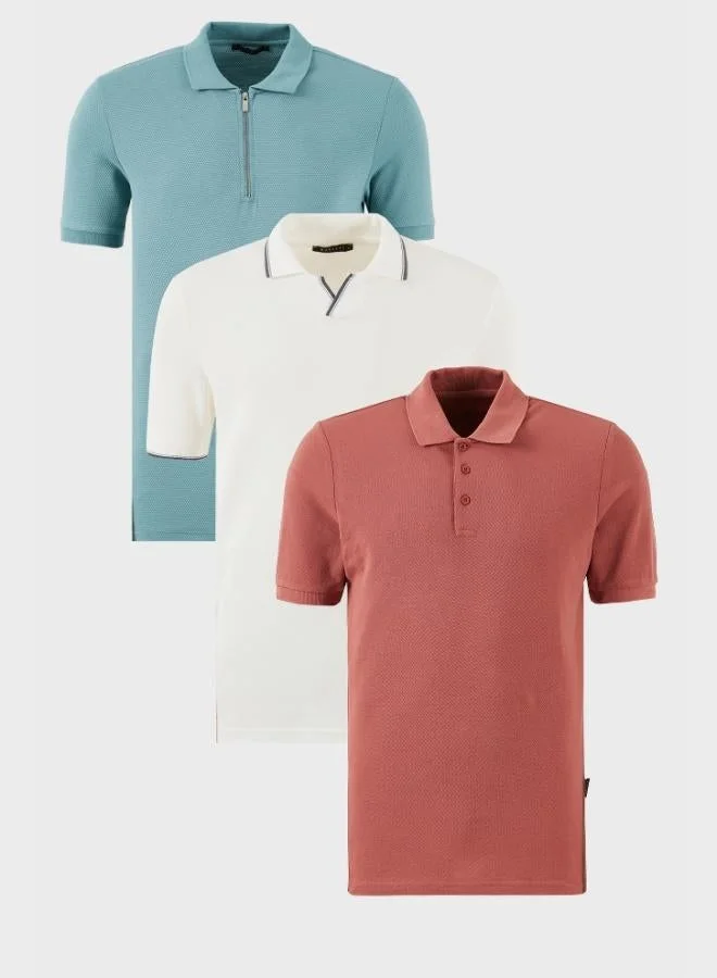 Buratti  Buratti Cotton Regular Fit 3-Pack Polo Collar T-Shirt Men's Polo Collar T-Shirt 59029641527S3 for Men | Best Price UAE