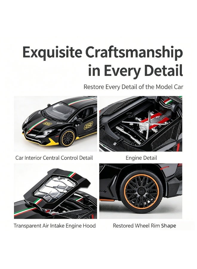 LAMBORGHINI High-Detail Alloy Car Model with Realistic Lighting & Sound Effects, 1:32 Scale Die-Cast Vehicle, Collectible Display Model for Adults & Kids - Image 3