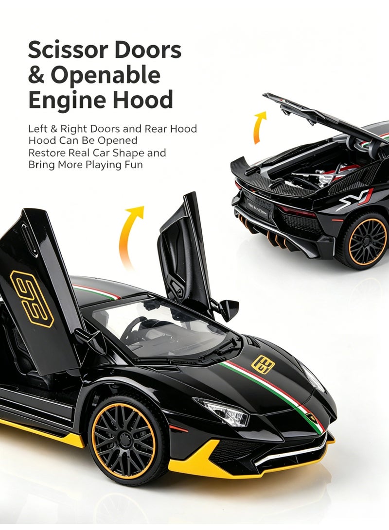 LAMBORGHINI High-Detail Alloy Car Model with Realistic Lighting & Sound Effects, 1:32 Scale Die-Cast Vehicle, Collectible Display Model for Adults & Kids - Image 5