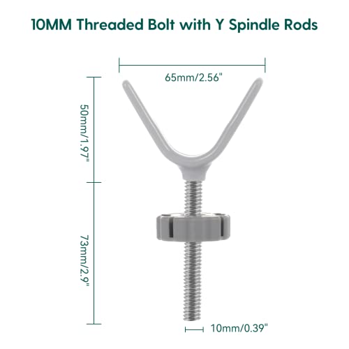 Babelio Baby Gate Stairs Banister Adapter-Y Threaded Spindle Rods for Pressure Mounted for Child & Pet Safety Gates with Extra Long Wall Mounting Screws Rod & Bolts (10MM) - Image 4