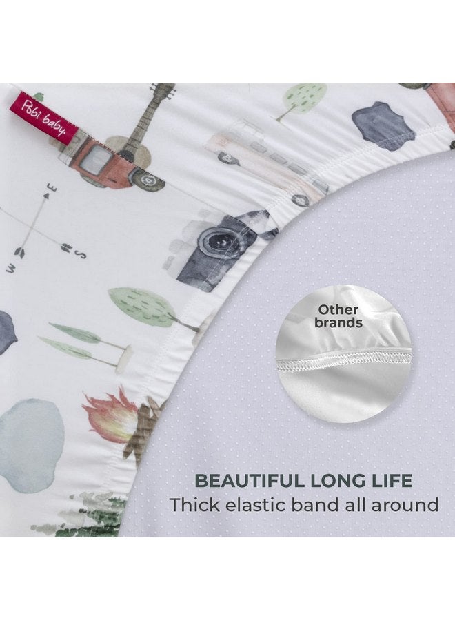 Pobibaby Pobibaby - 2 Pack Premium Fitted Baby Boy Crib Sheets for Standard Crib Mattress - Ultra-Soft Cotton Blend, Safe and Snug, and Stylish Woodland Sheet (Explore) - Image 5
