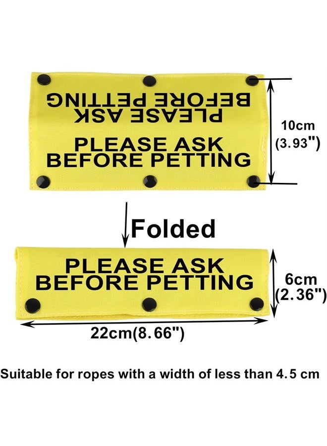 BLUPARK Funny Dog Leash Sleeve Please Ask Before Petting Dog Leash Wrap Sleeve Pet Birthday Gift(Before Petting-YE Sleeve) - Image 1