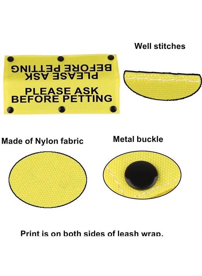 BLUPARK Funny Dog Leash Sleeve Please Ask Before Petting Dog Leash Wrap Sleeve Pet Birthday Gift(Before Petting-YE Sleeve) - Image 4