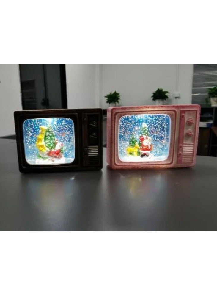 TV Decorations Water Flood Wind Lamp Light Christmas Decorations Kids Portable Gift Window Hanging Night Light Din 60ml (D, One Size) - Image 2