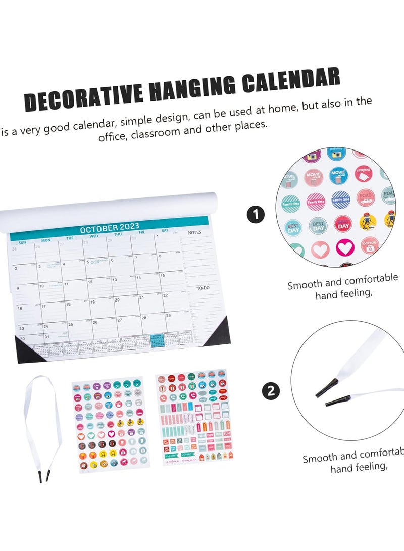 GGOOT Desk Calendar 2022-2023 1 Set 2023 Wall Calendar Desk Calandar Calendar 2022 Paper Calendar Paper Spiral Big Calendar Sky-blue Office Calendar 2022-2023  - Image 4